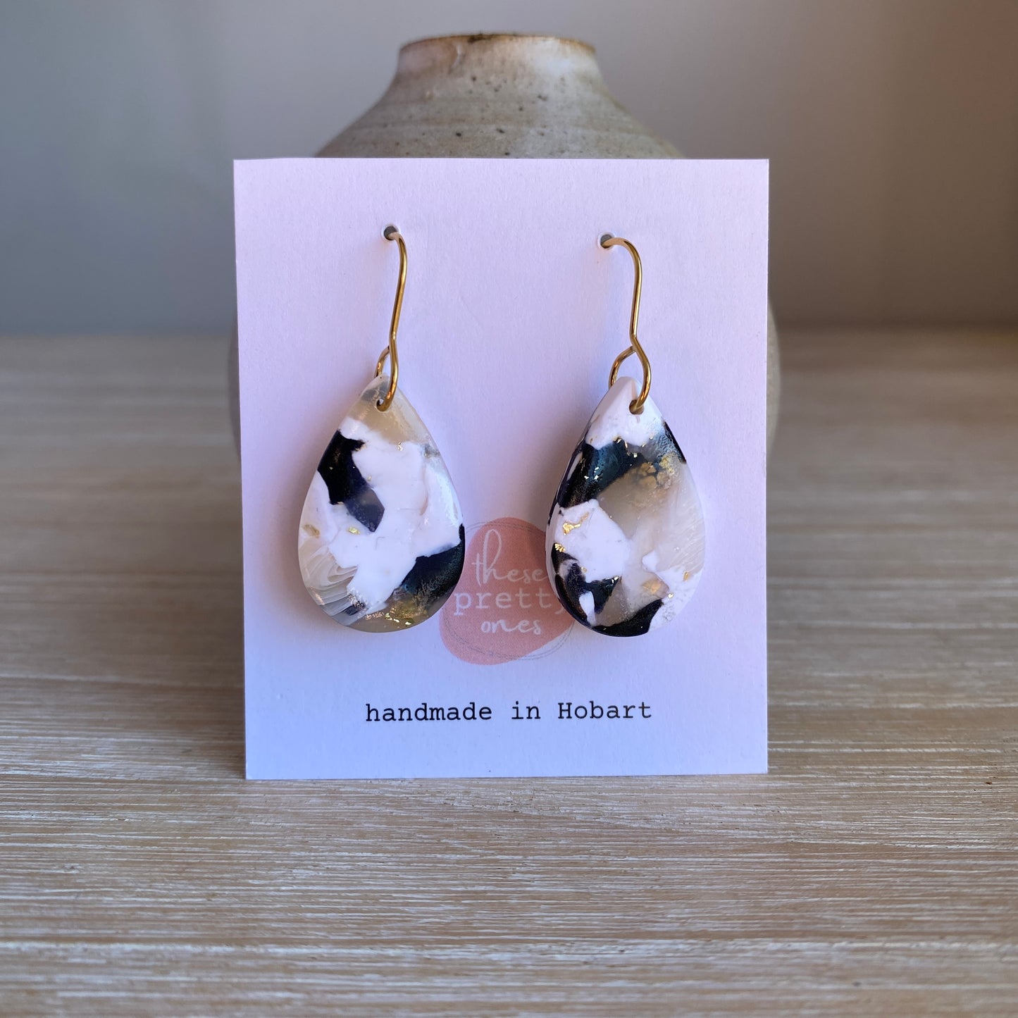 ‘Midnight Stone’ Midi Dangles: Teardrop