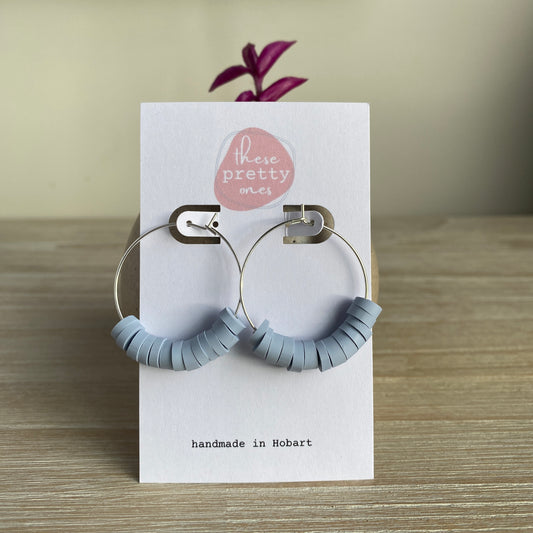 ‘Gabby’ Midi Hoops: Dusty Blue