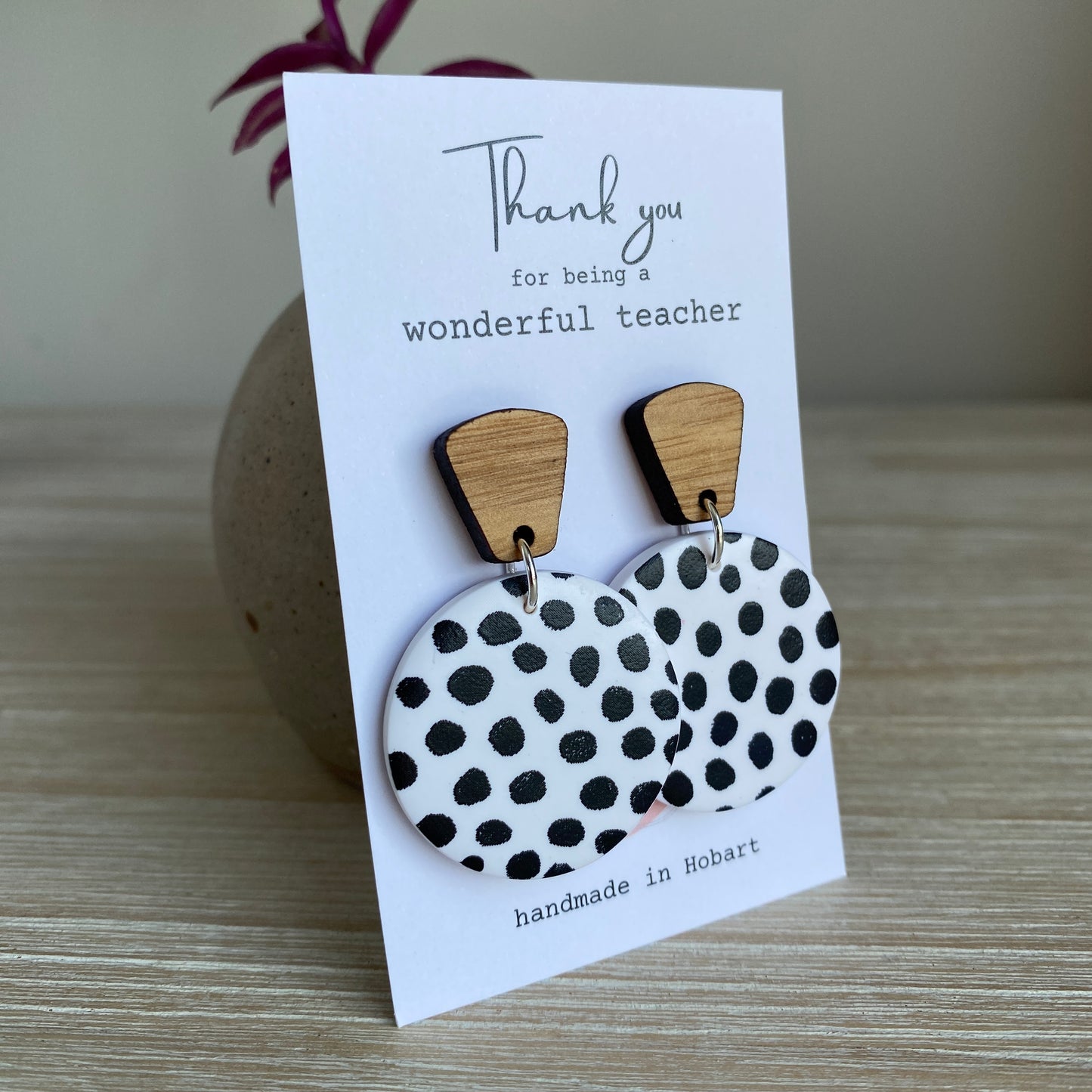 Teacher Appreciation Earring Card: Add to Earrings or Pendant Selection