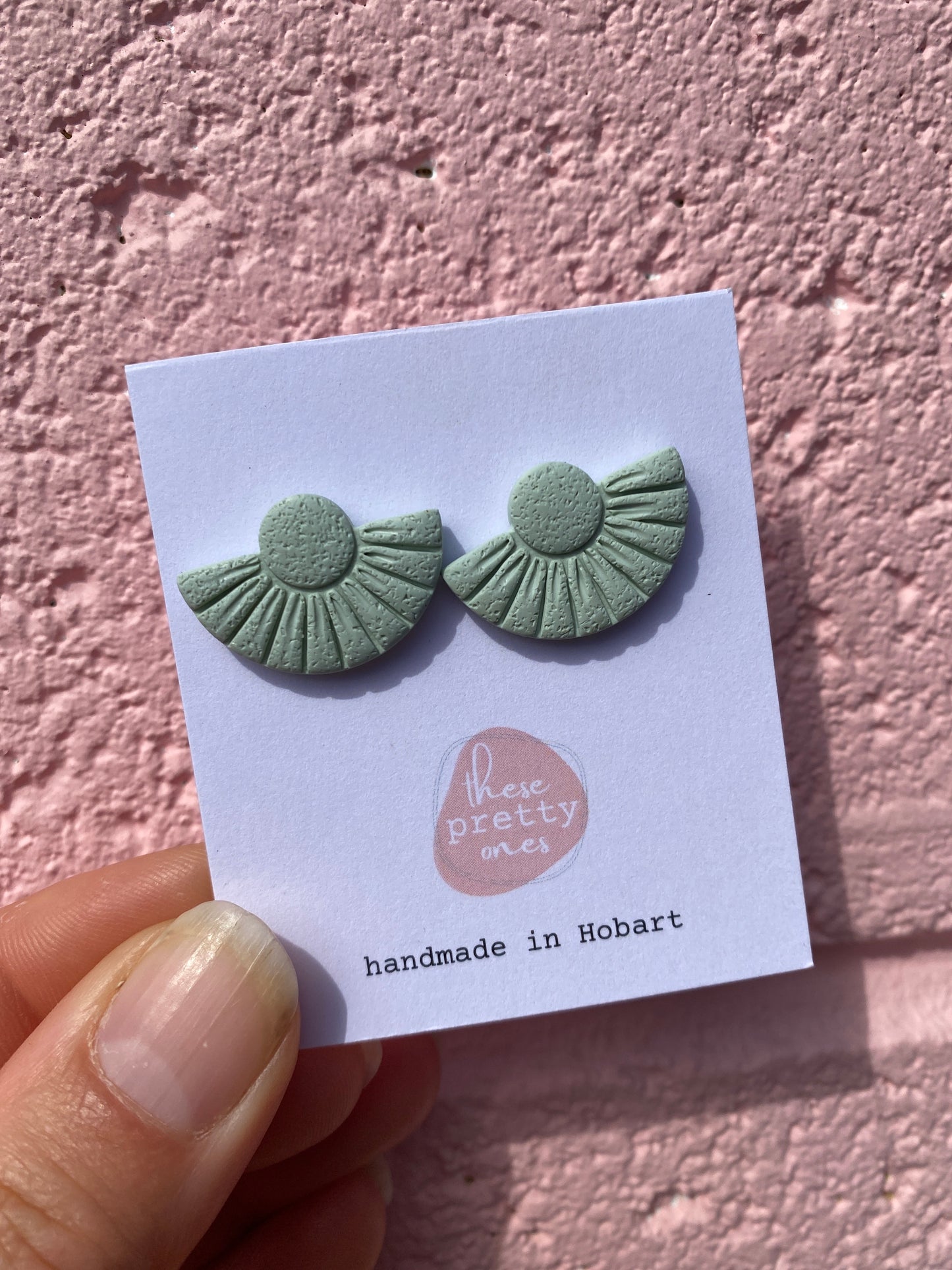 'Sun Rays' Maxi Studs: Sages