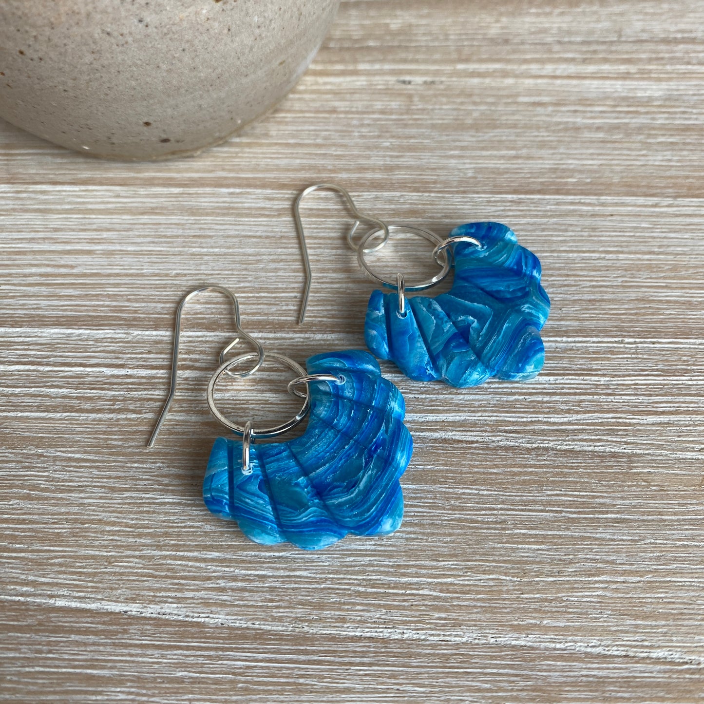 'Waterline' Midi Dangles: Fan with Circle