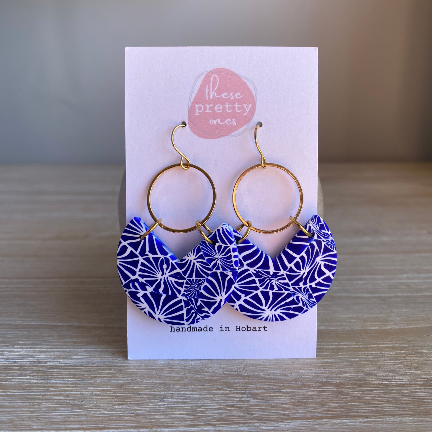 'Starry night' Statement Dangles: Hooks