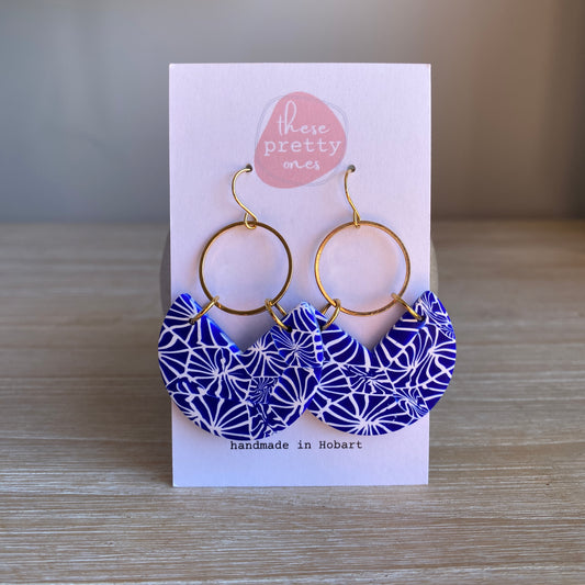 'Starry night' Statement Dangles: Hooks