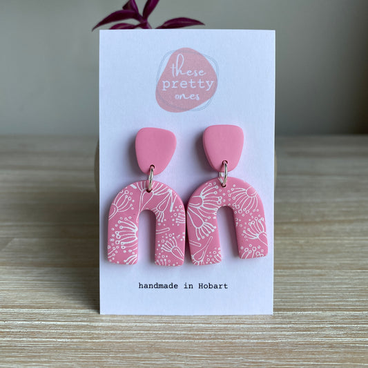 'Australiana' Midi Dangles: Pink Blossom Arches