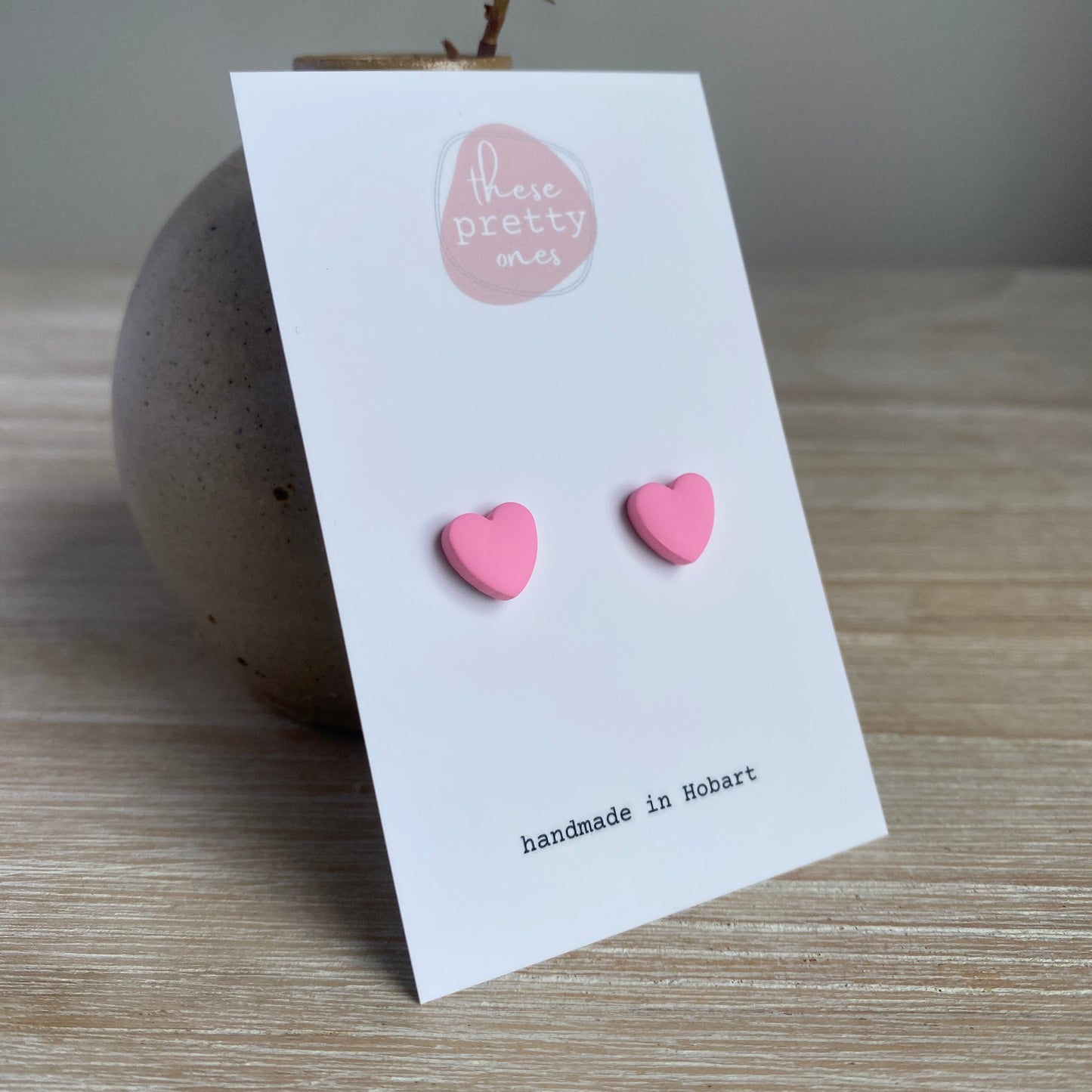 'I Heart You' Mini Studs: Candy Pink