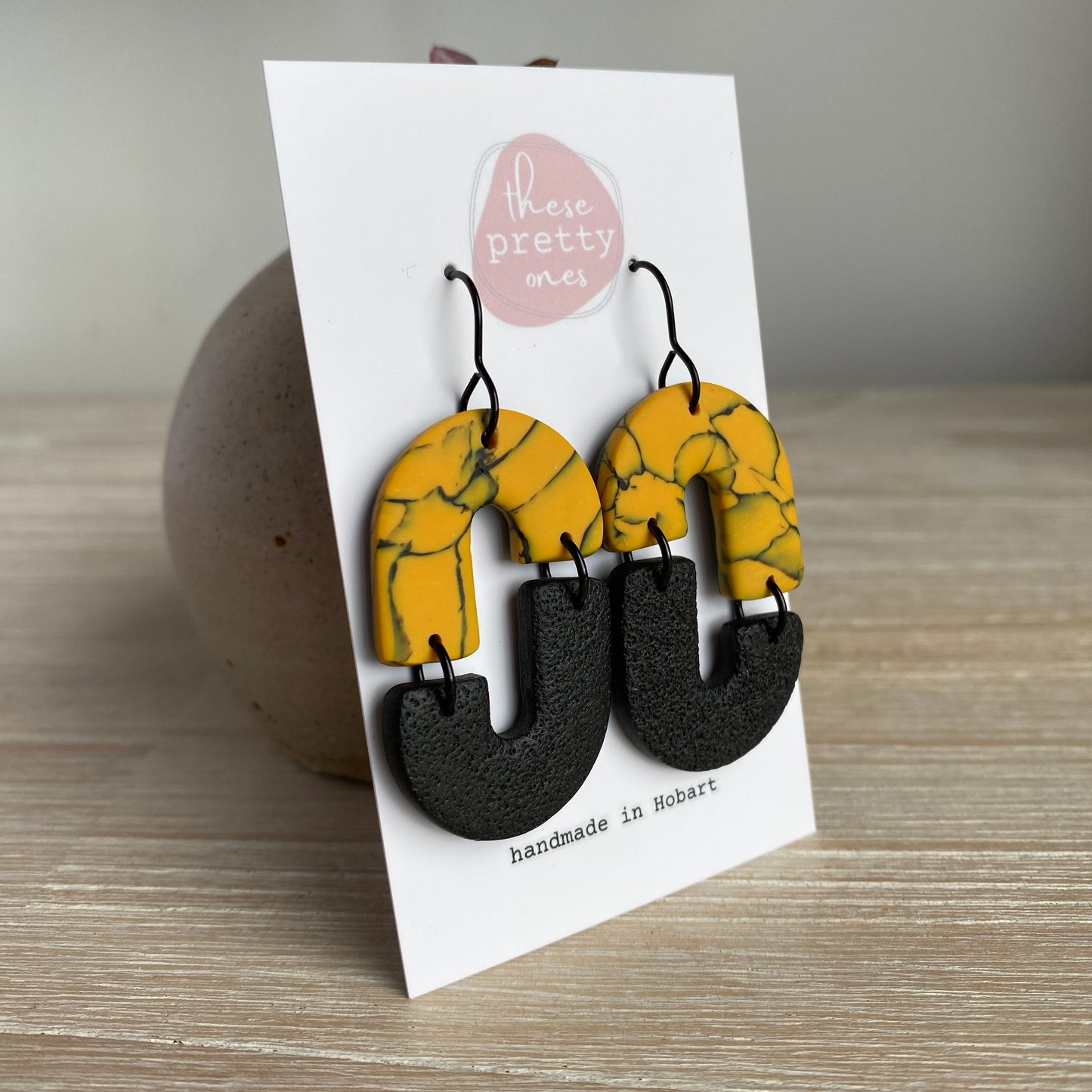 ‘Mustard Stone’ Statement Dangles: Lauren style