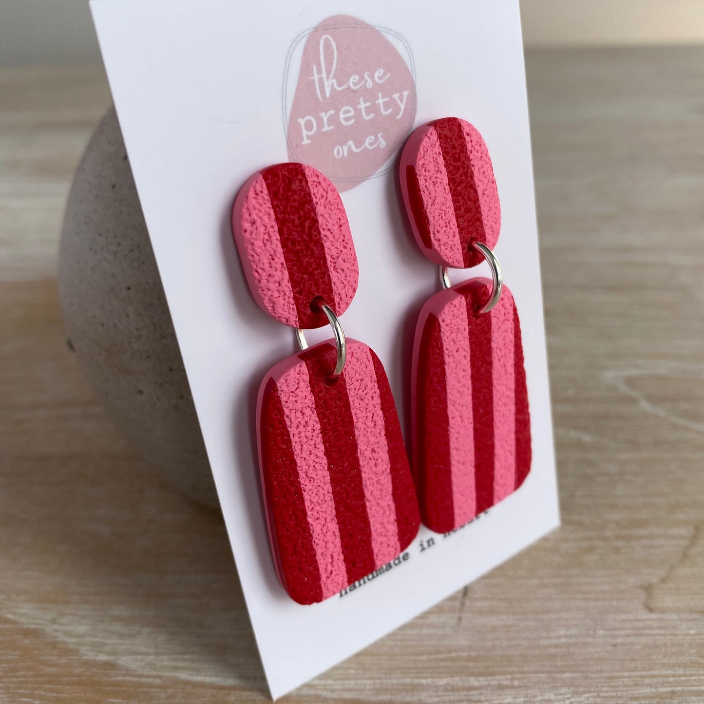 'Long Lunch' Statement Dangles: Pink and Red