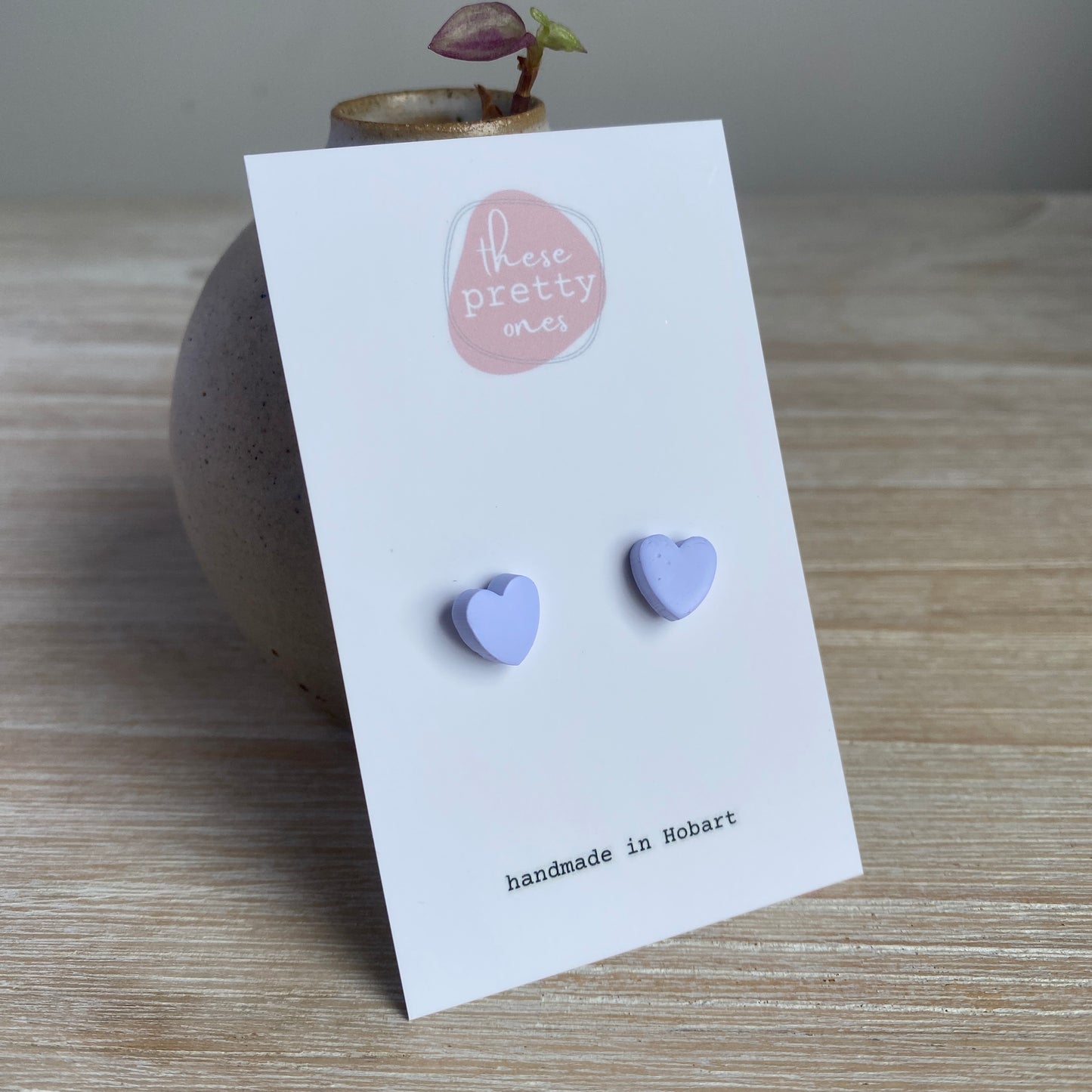 'I Heart You' Mini Studs: Lilac