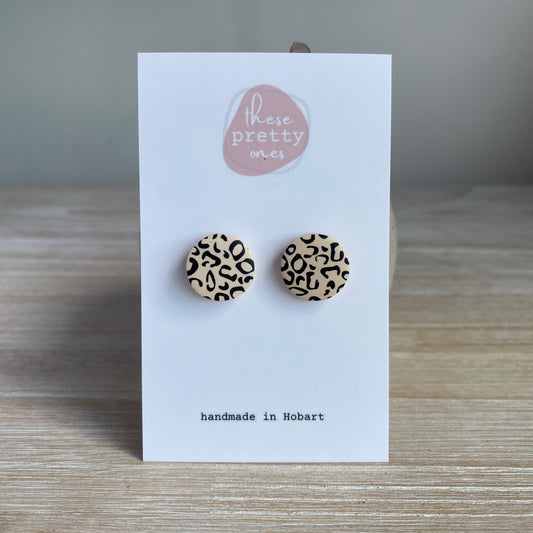 'Leopard' Midi Studs: Round
