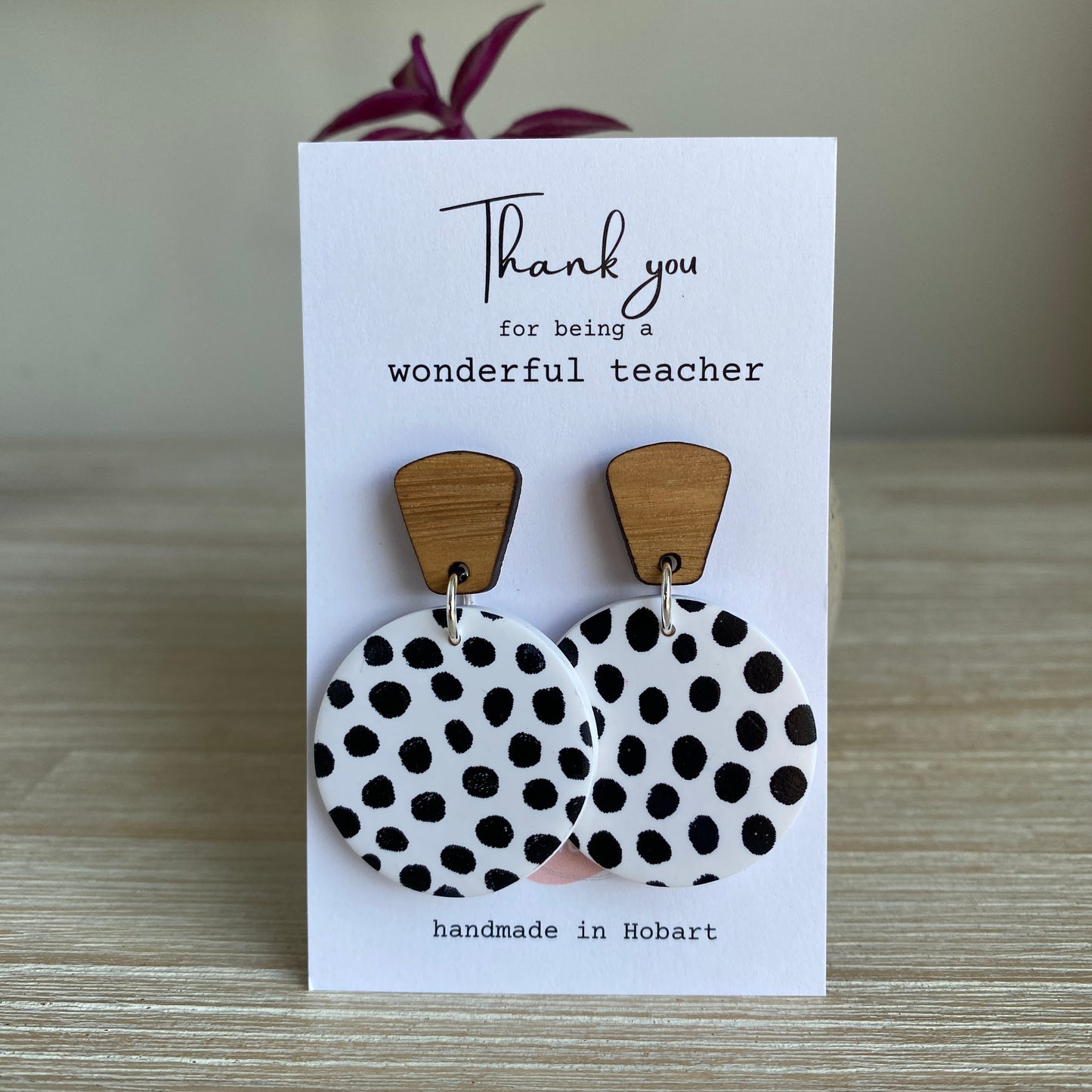 Teacher Appreciation Earring Card: Add to Earrings or Pendant Selection