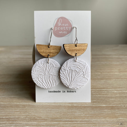 ‘White Speckle’ Statement Dangles: Hannah