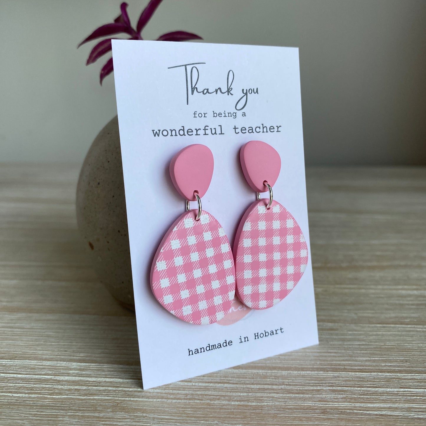 Teacher Appreciation Earring Card: Add to Earrings or Pendant Selection