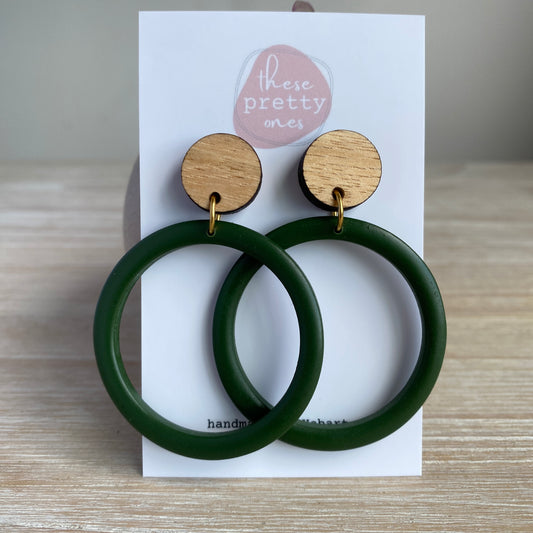 'Little Miss' Statement Dangles: Olive and Oak