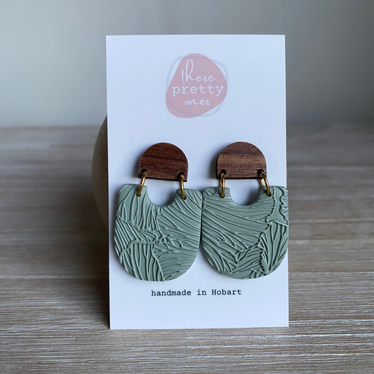 'Textured Sage' Midi Dangles: Sienna