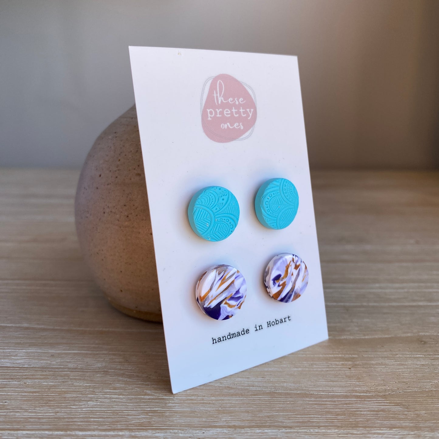 Stud Pack: Turquoise / Violet Marble