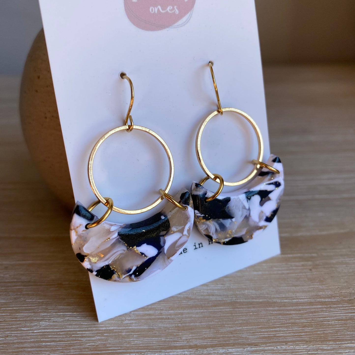 ‘Midnight Stone’ Midi Dangles: Moons