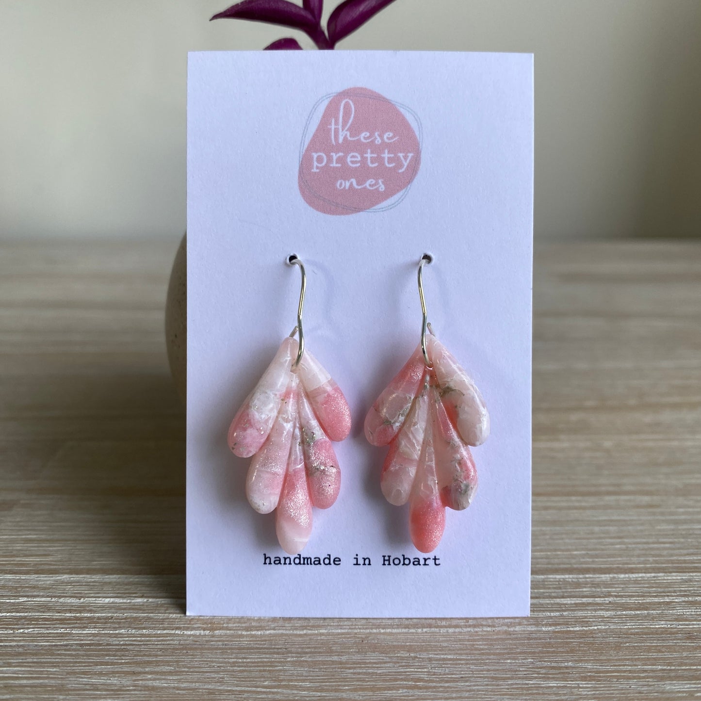 ‘Pretty in Pink’ Midi Dangles, Long Leaf