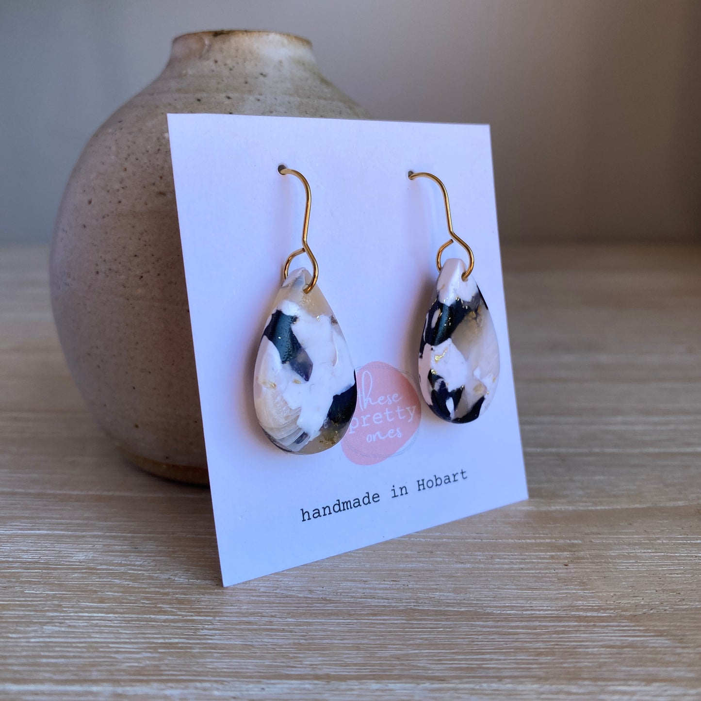 ‘Midnight Stone’ Midi Dangles: Teardrop