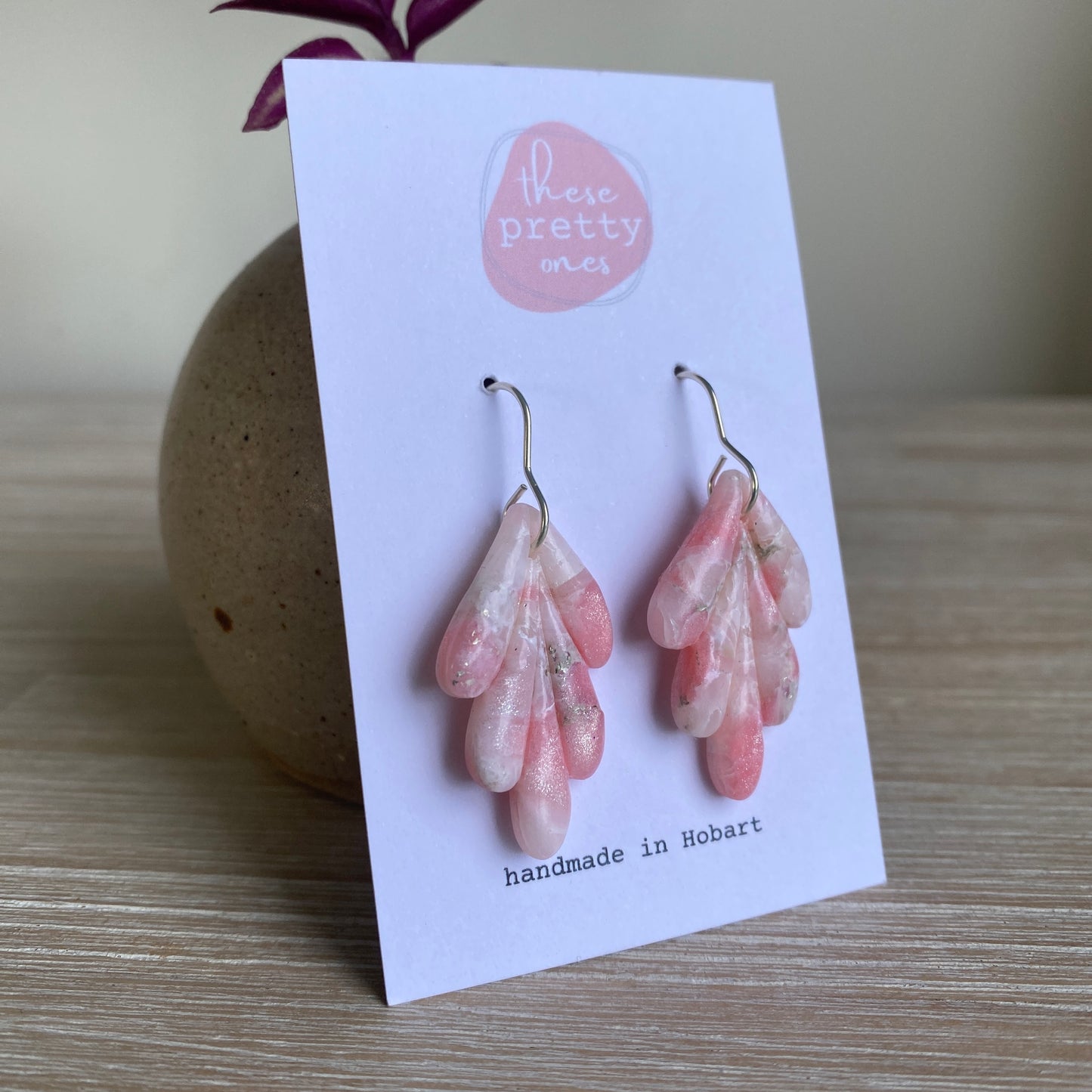 ‘Pretty in Pink’ Midi Dangles, Long Leaf