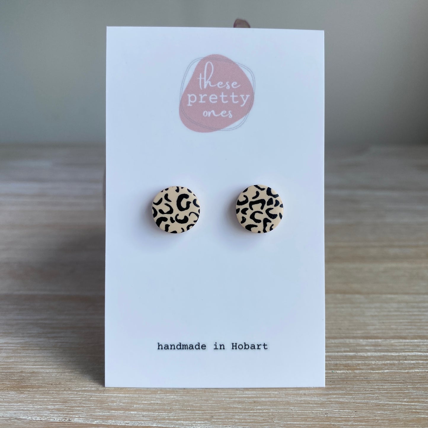 'Leopard' Mini Studs: Round