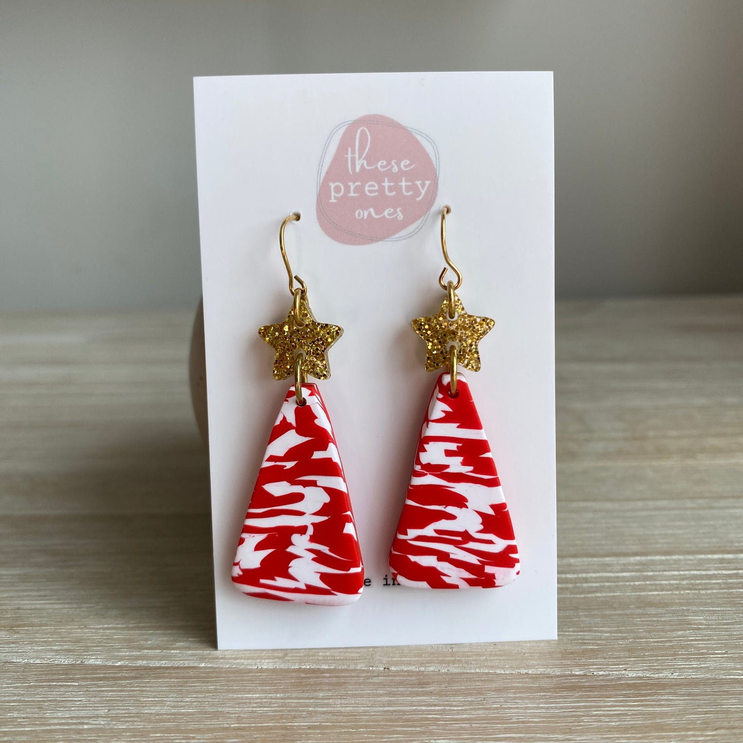 Red white Gold Christmas trees