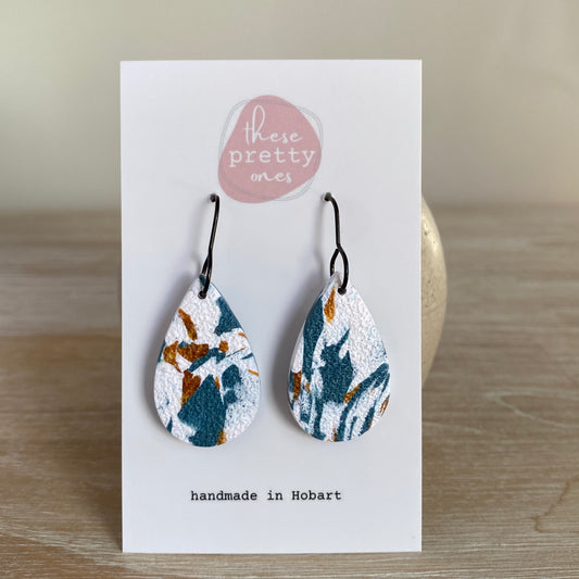 ‘Marble Day’ Midi Dangles: Teardrop