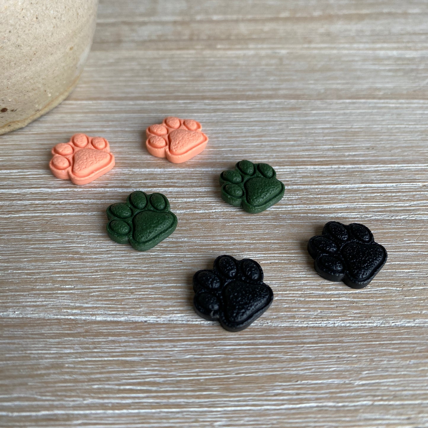 ‘Paw Party' Midi Studs: Olive