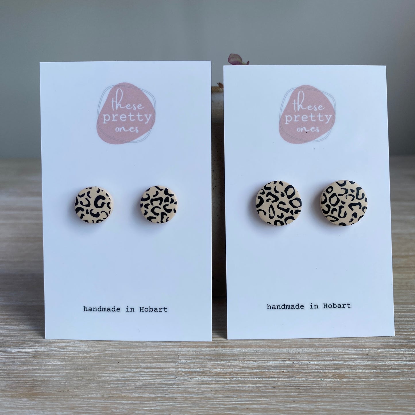 'Leopard' Midi Studs: Round