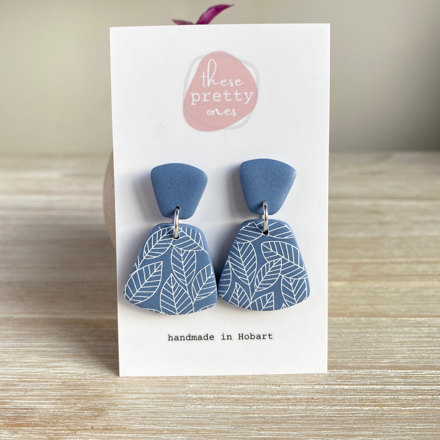 'Stone Blue Designs: Leafy' Midi Dangles: Trapezoid