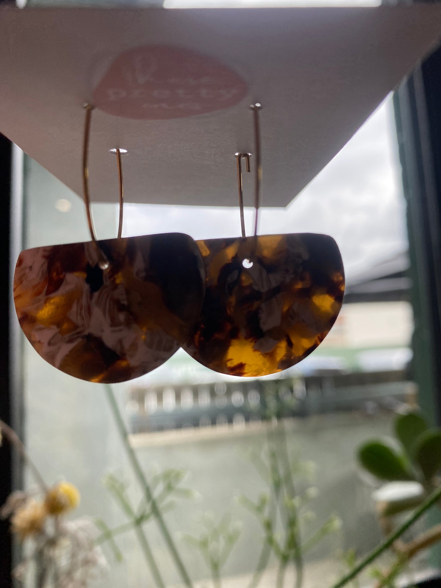 ‘Marrón Marble’ Midi Dangles: Ava