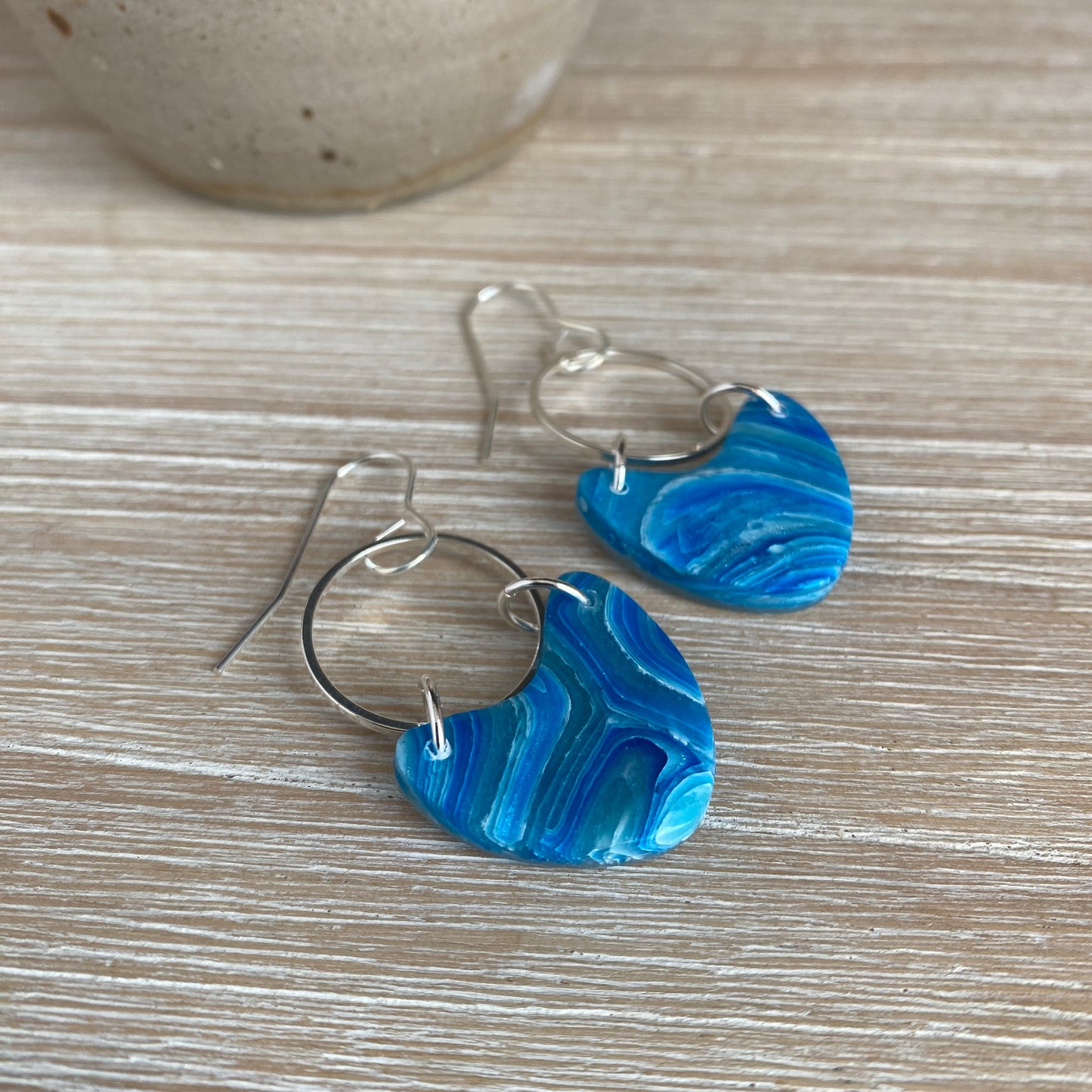 'Waterline' Midi Dangles: Heart with Circle