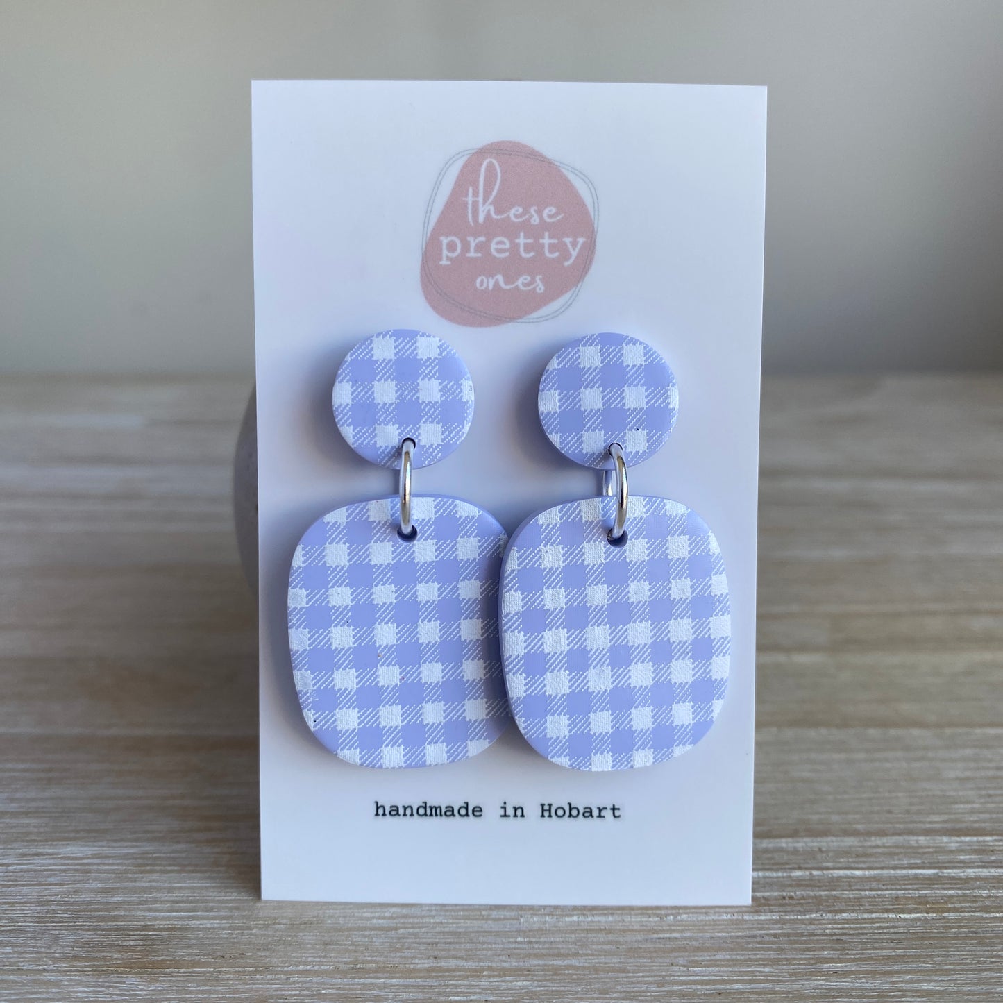 'Lilac Gingham' Midi Dangles