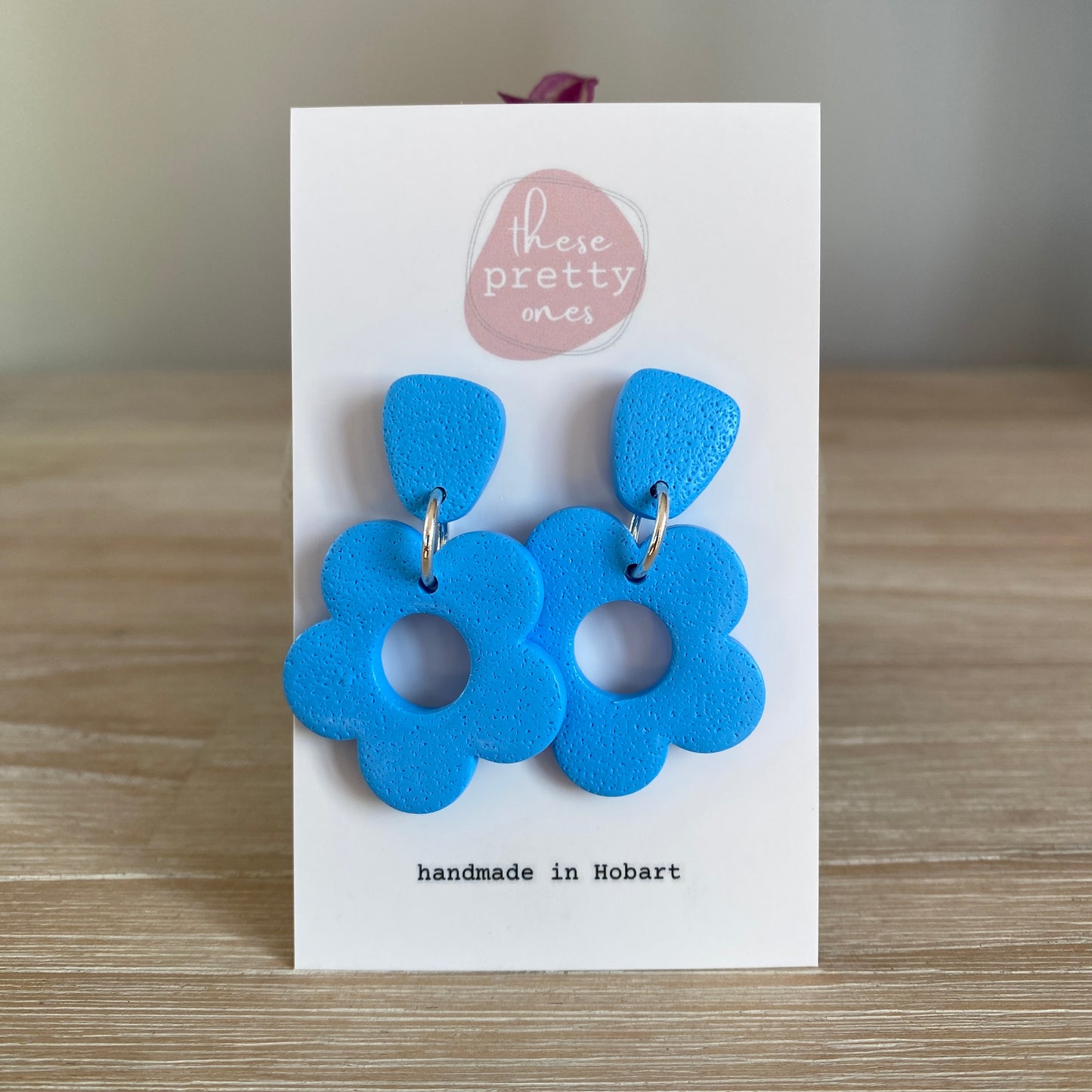 'Sky Blue' Midi Dangles: Flower Donuts