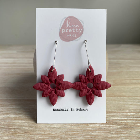 ‘Aztec Drops’ Midi Dangles: Merlot