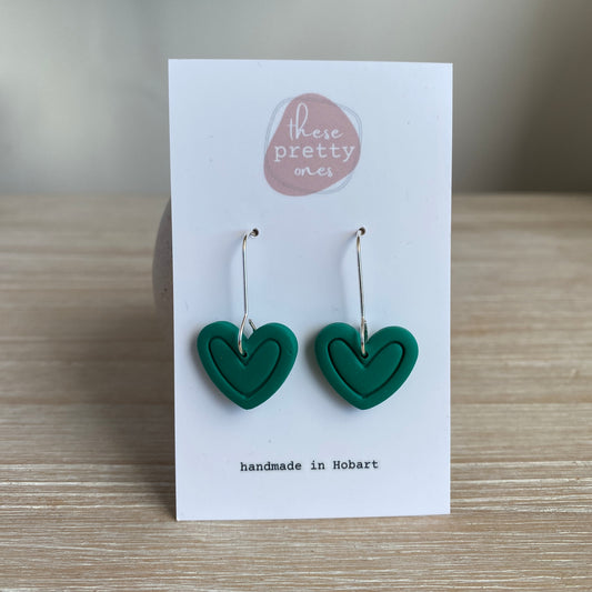‘Emerald' Midi Dangles: Hearts