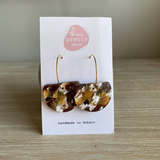 ‘Marrón Marble’ Midi Dangles: Ava