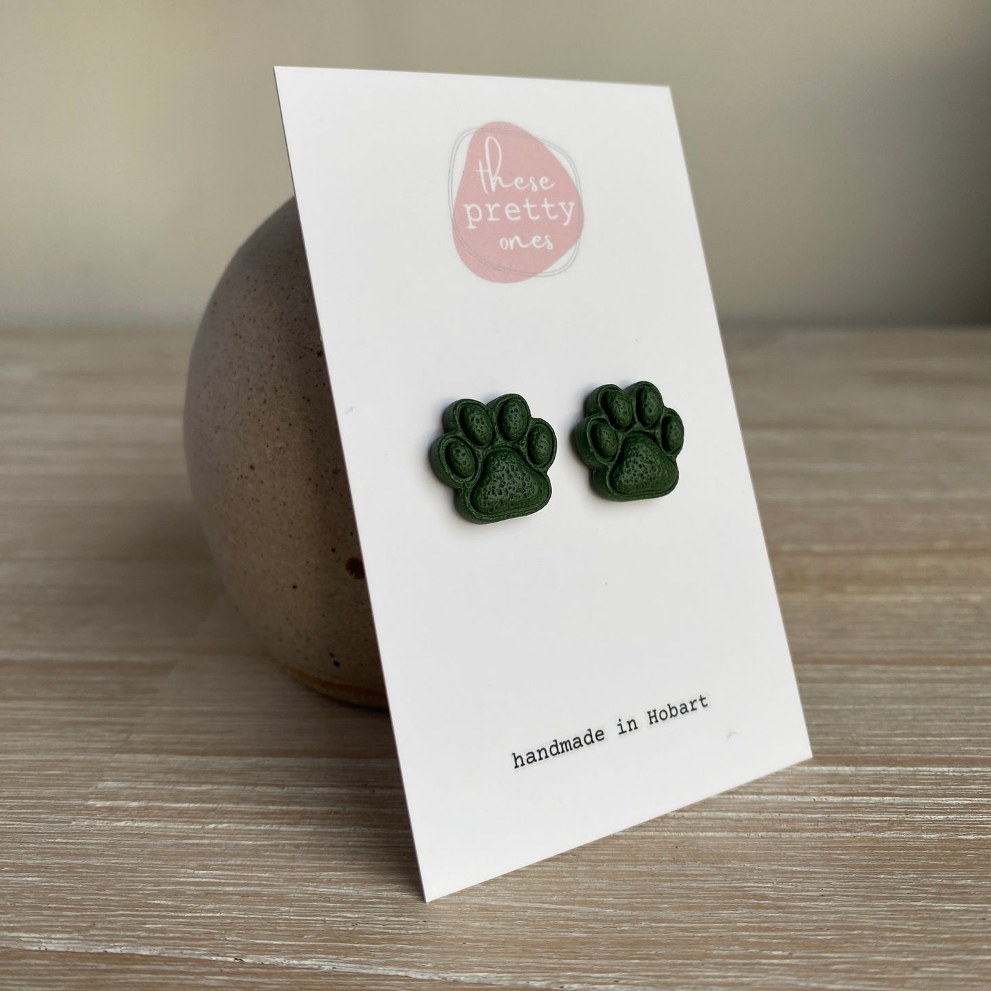 ‘Paw Party' Midi Studs: Olive