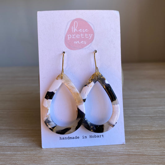 ‘Midnight Stone’ Midi Dangles: Teardrop Donut