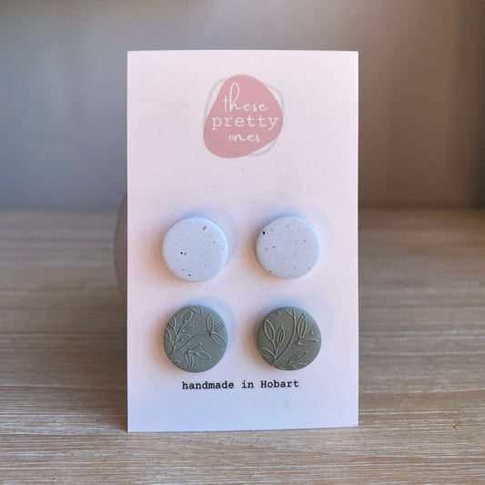 Stud Pack: Blue granite / Light Sage