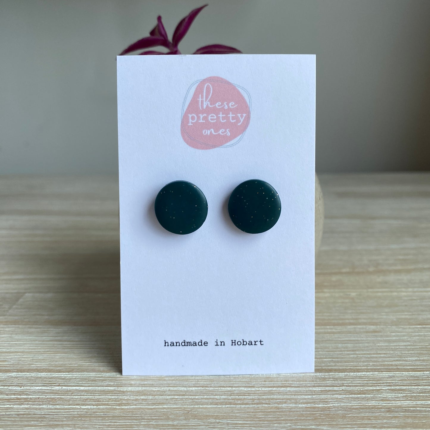 'Tis the Season' Midi Studs: Teal Sparkle Round