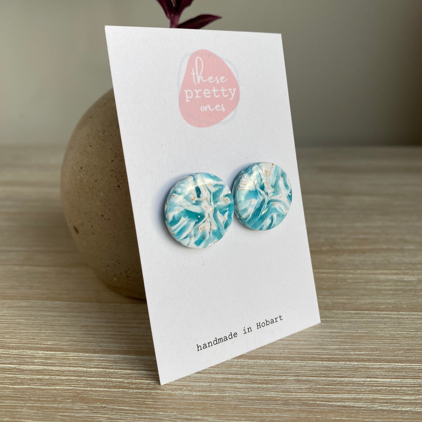 'Arctic Waters - Marbled' Maxi Studs