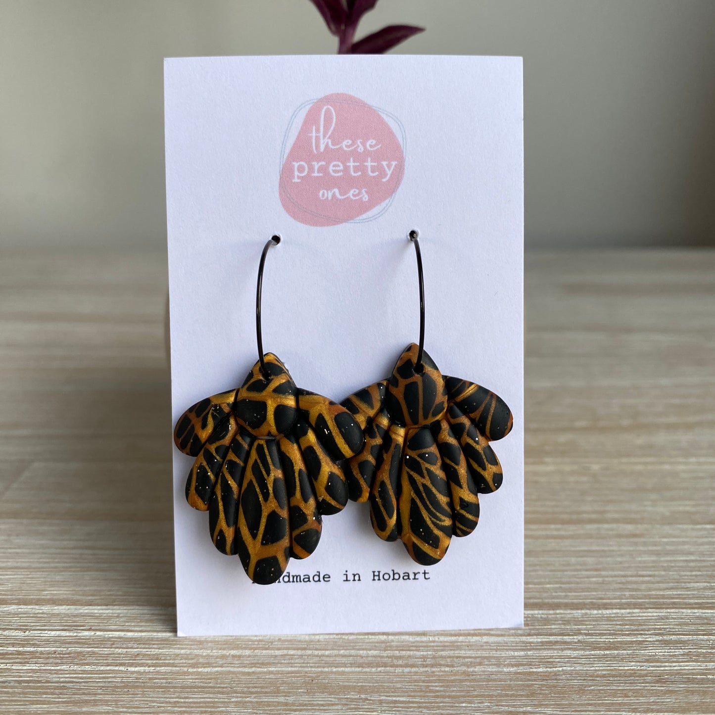 'Autumn Night' Midi Dangles: Fan Hoops